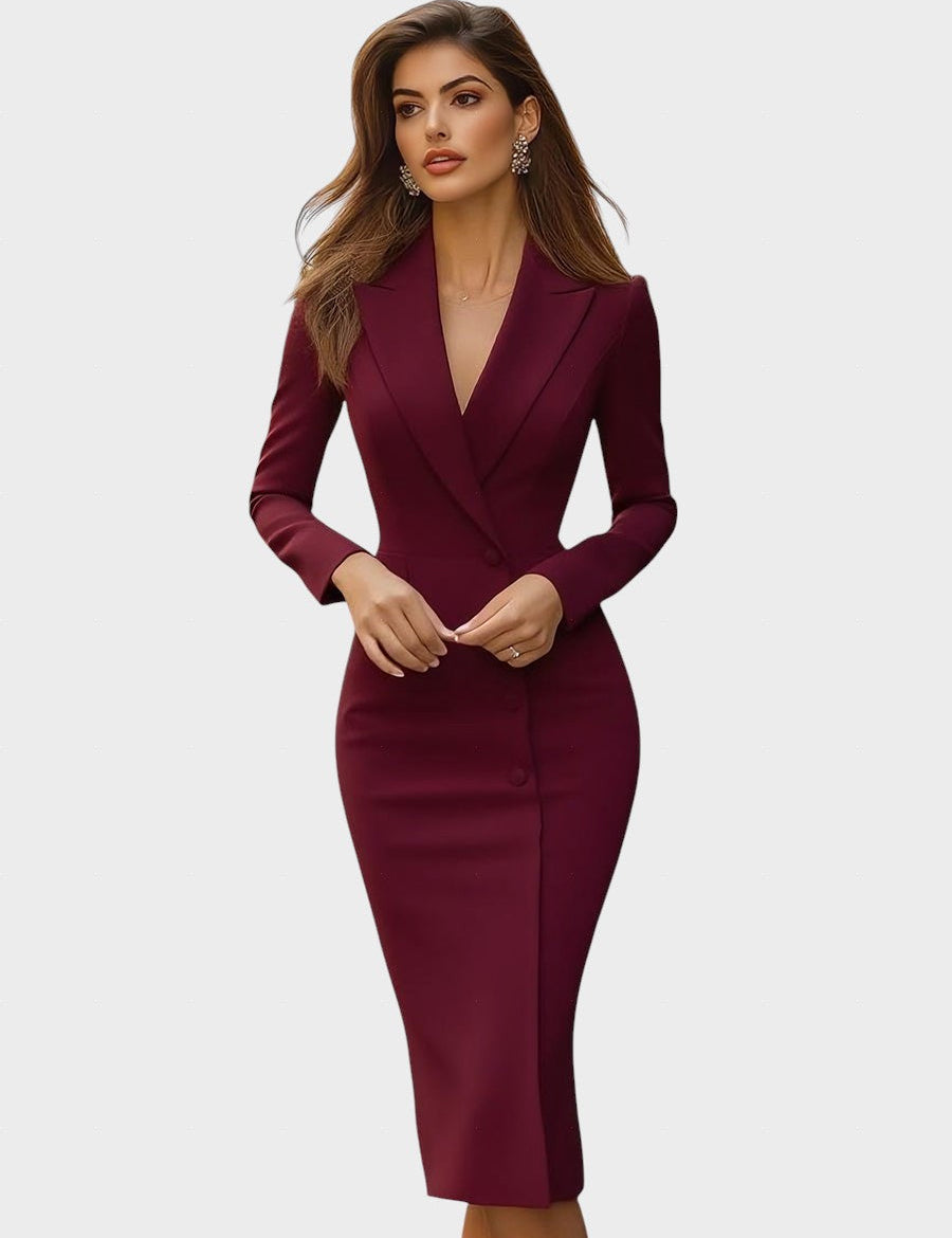 Yasmina™ - Вталена и елегантна миди рокля