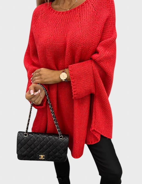 Emilia™ - Дълъг плетен пуловер