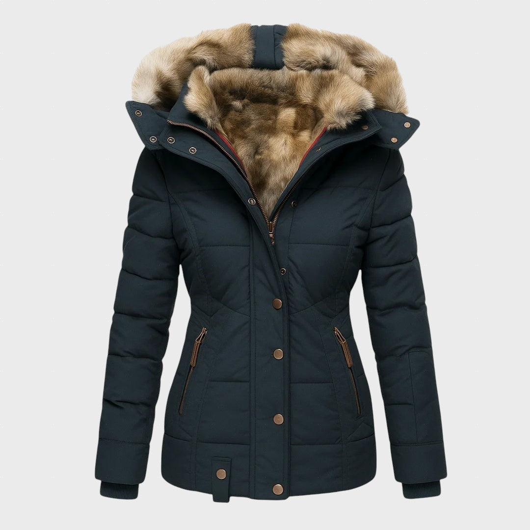 Nezabravka™ - Топло зимно палто с кожена подплата