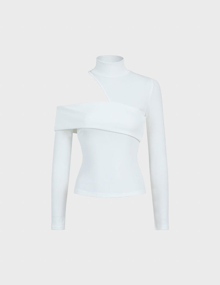 Neli™ - Къс плетен пуловер с висока яка