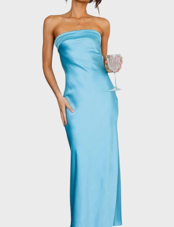 Ivomira™ - Дълга сатенена рокля