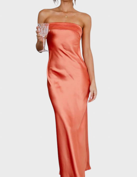 Ivomira™ - Дълга сатенена рокля