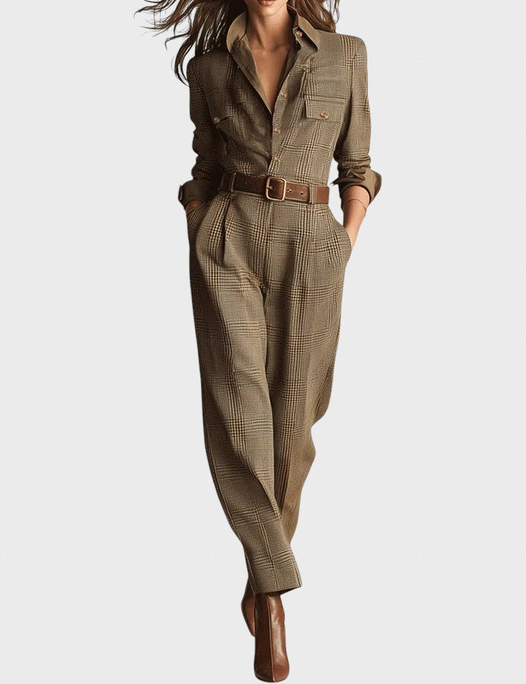 Zorka™ - Елегантен текстуриран гащеризон от туид