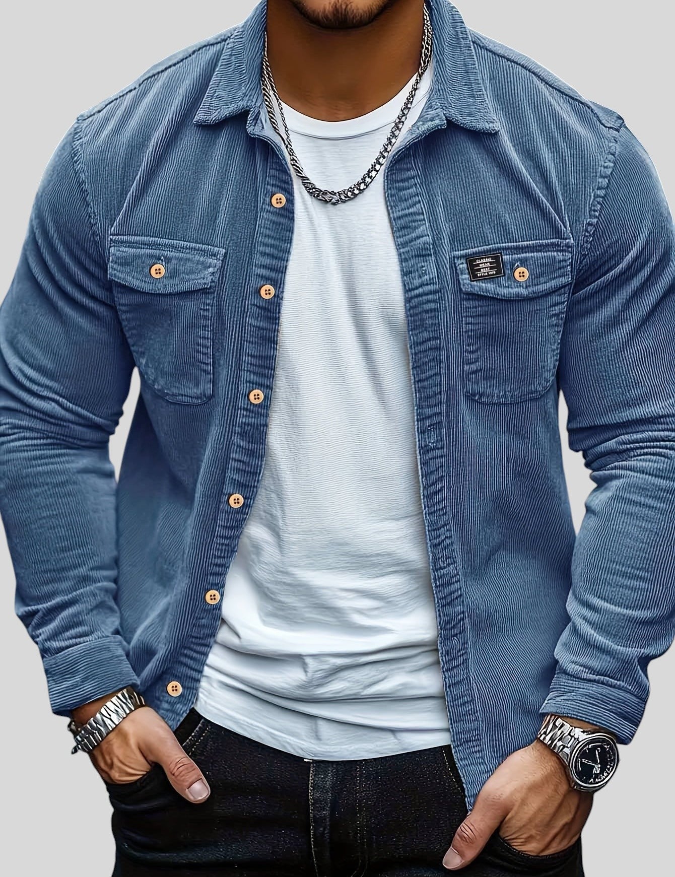 Atanas™ - Ежедневна кадифена риза с копчета