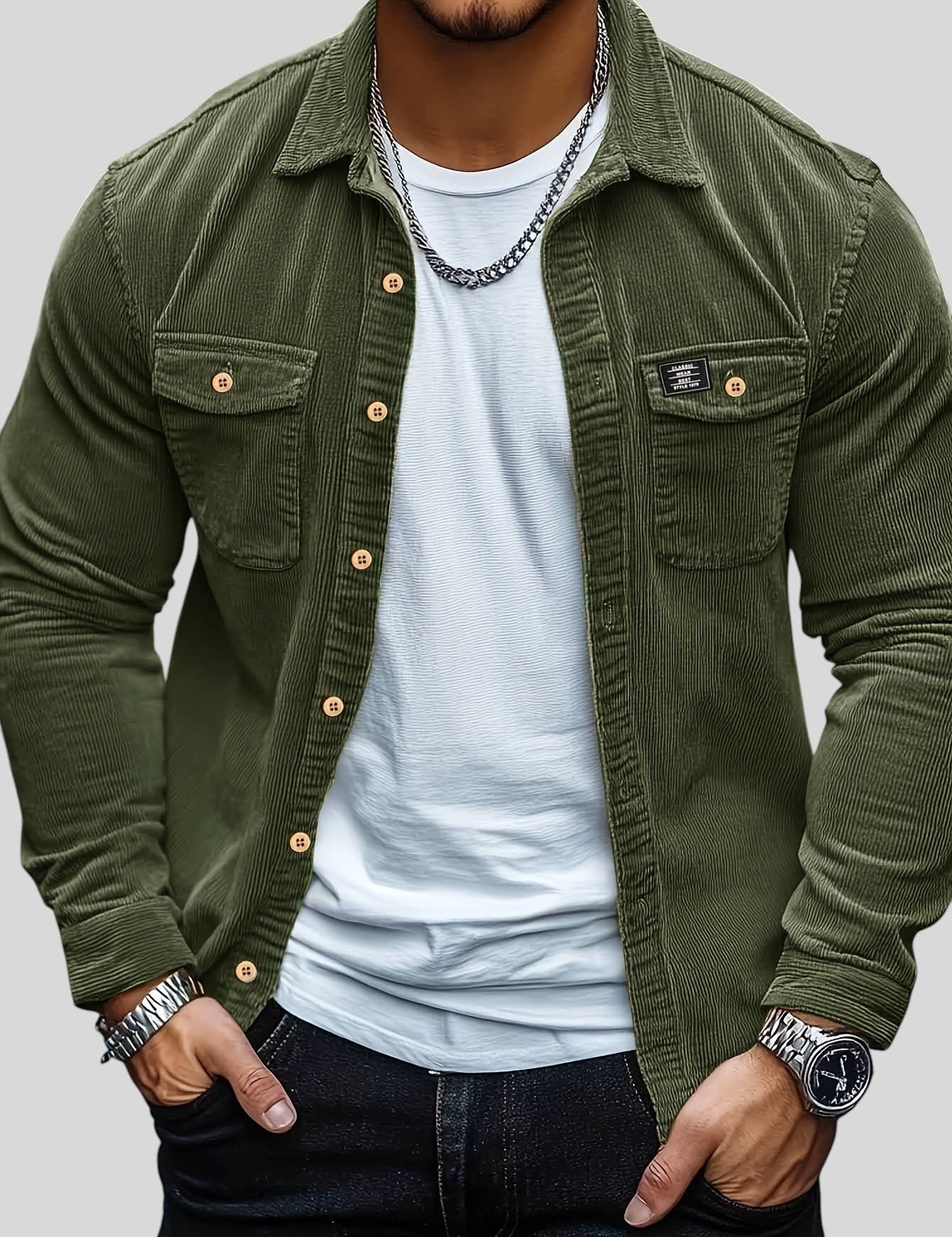 Atanas™ - Ежедневна кадифена риза с копчета