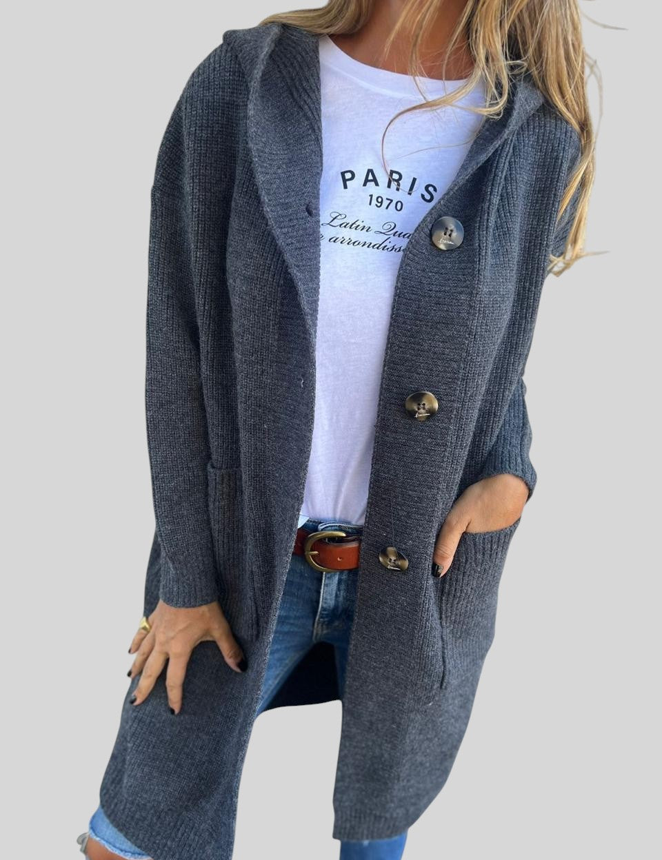 Iveta™- Дълго плетено палто