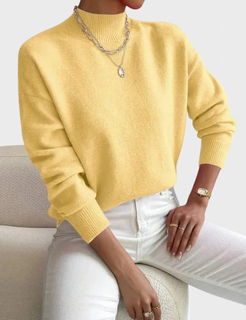 Marieta™ - Плетен пуловер с висока яка