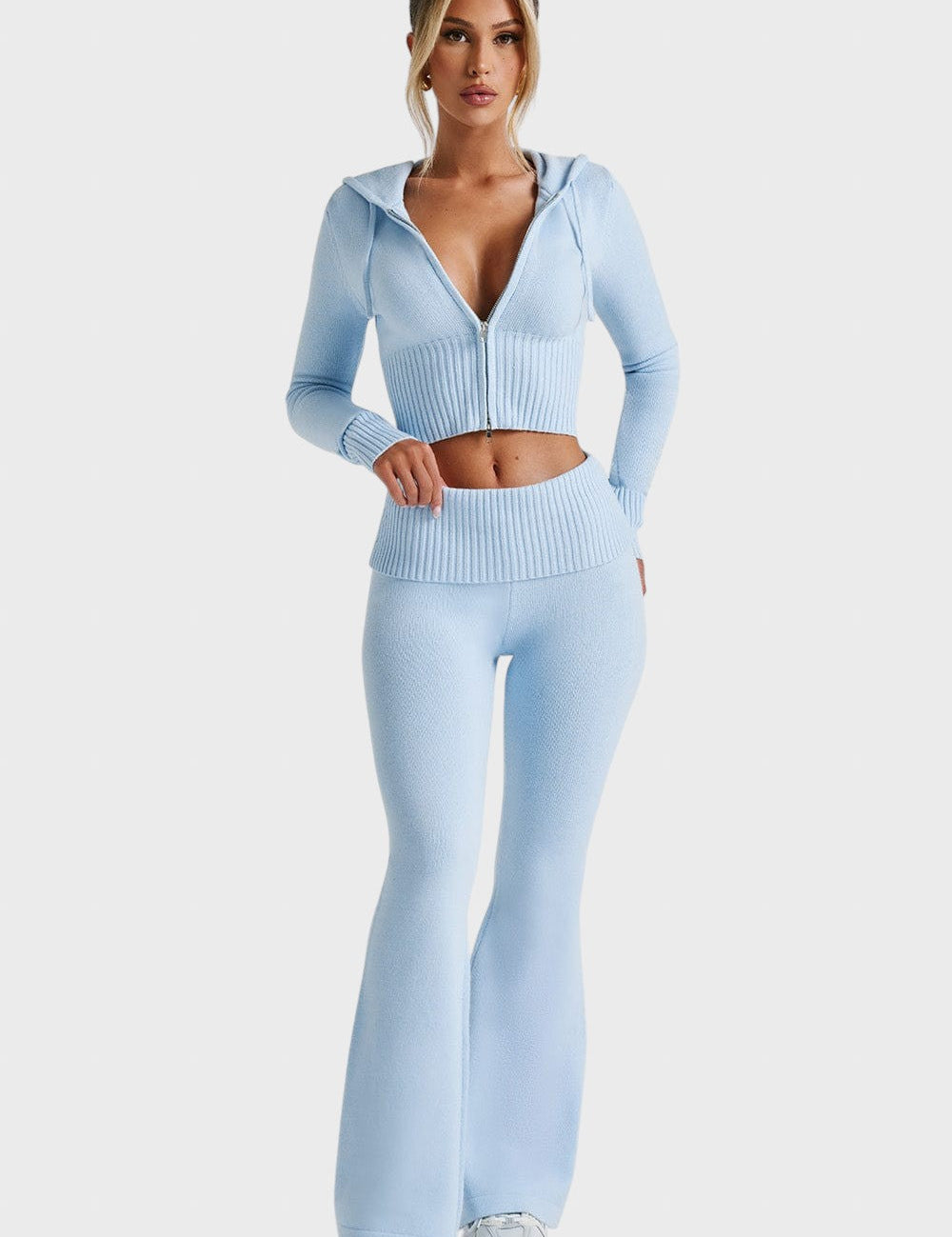 Avgustina™ - Комплект от две части с ребрена плетка