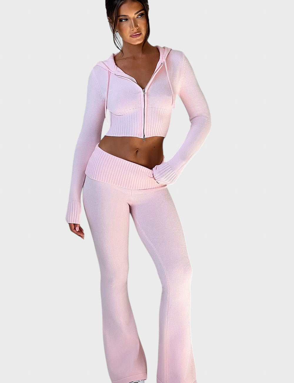 Avgustina™ - Комплект от две части с ребрена плетка